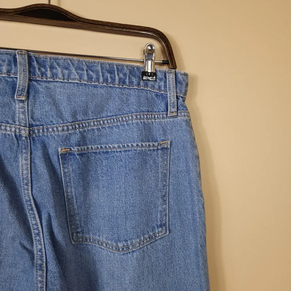 Old Navy High-Waisted Baggy Ripped Wide-Leg Jeans for Girls Size 20